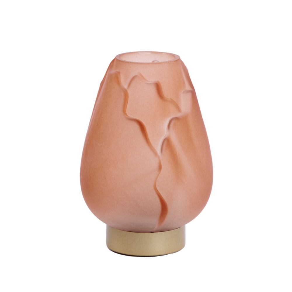 Peach Glass Table Lamp