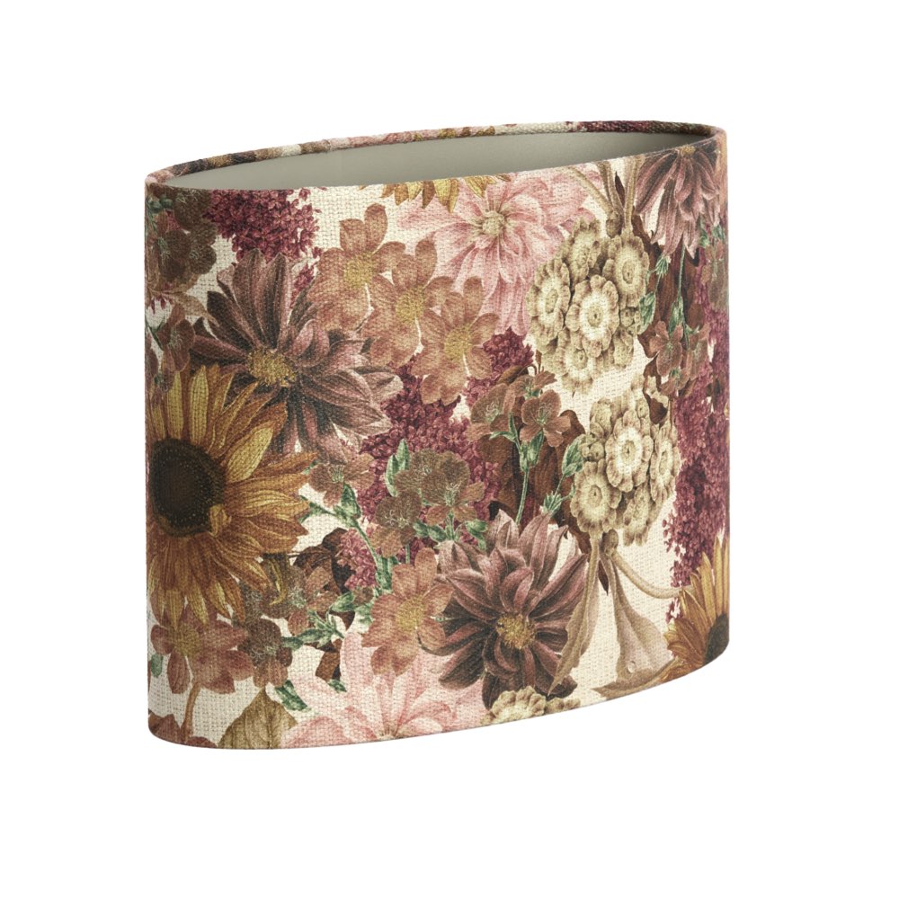 Lutika Light Gold Lamp & Floral Oval Shade