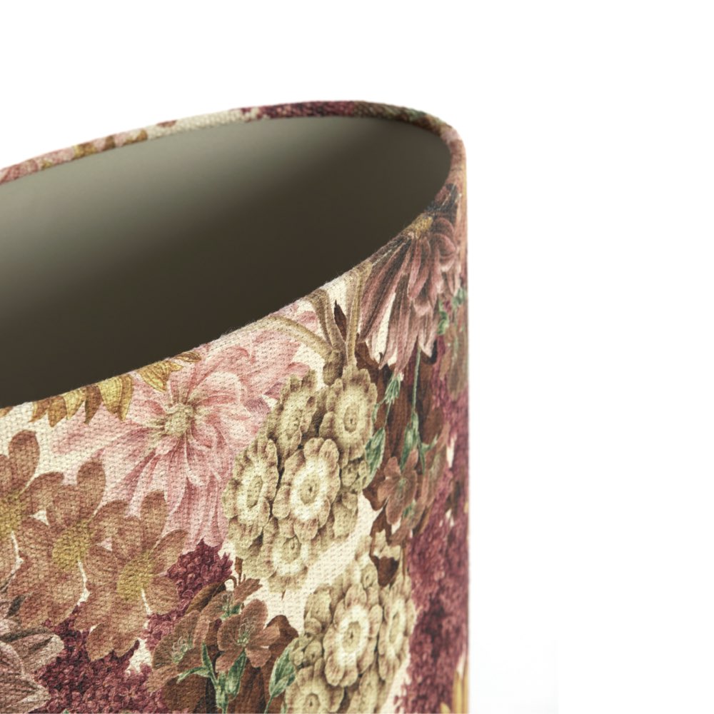 Lutika Light Gold Lamp & Floral Oval Shade