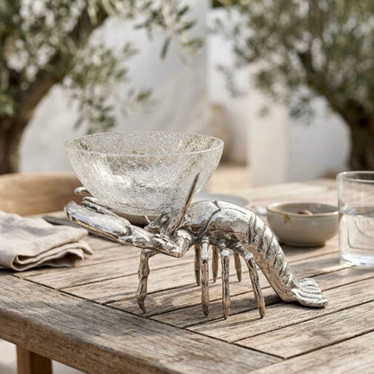 Lobster with Crackle Glass Bowl