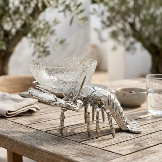 Lobster with Crackle Glass Bowl