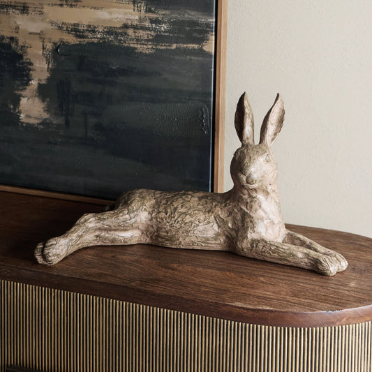 Lying Hare Sculpture