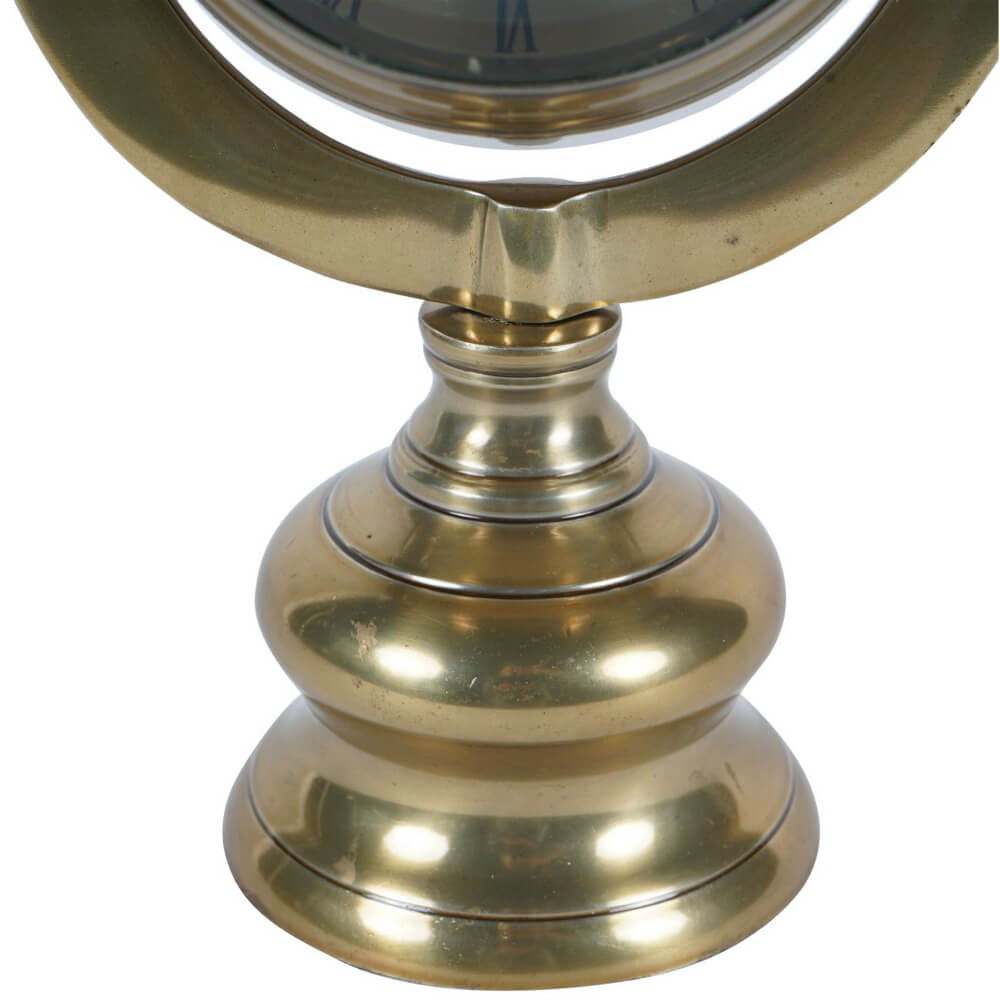 Magnified Clock on Stand with a Brass Effect | Red Lobster Gallery | Sheringham 