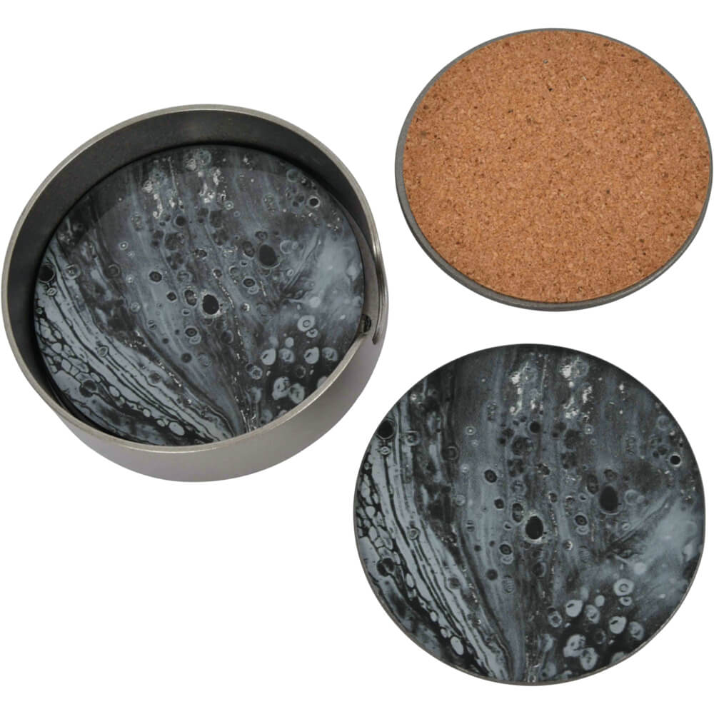 Monochrome Swirl Set of 4 Coasters