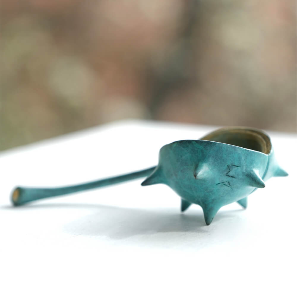 Mouse in a Conker Bronze Sculpture by David Meredith