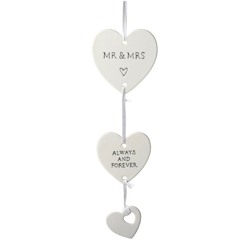 Mr & Mrs Hanging Heart Decoration | Red Lobster Gallery