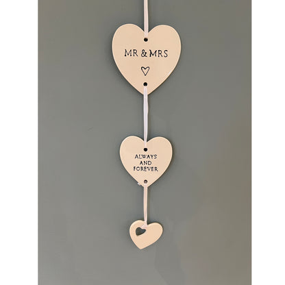 Mr & Mrs Hanging Heart Decoration | Red Lobster Gallery