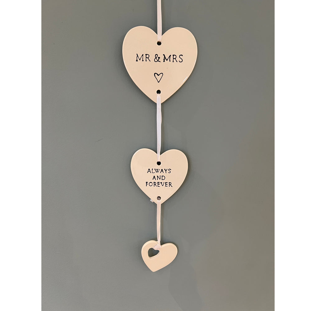 Mr & Mrs Hanging Heart Decoration | Red Lobster Gallery