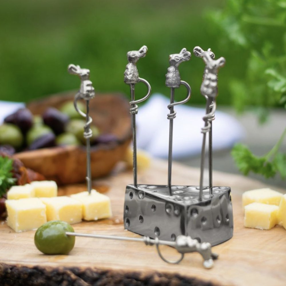 Cheese Wedge & Mouse Picks Holder