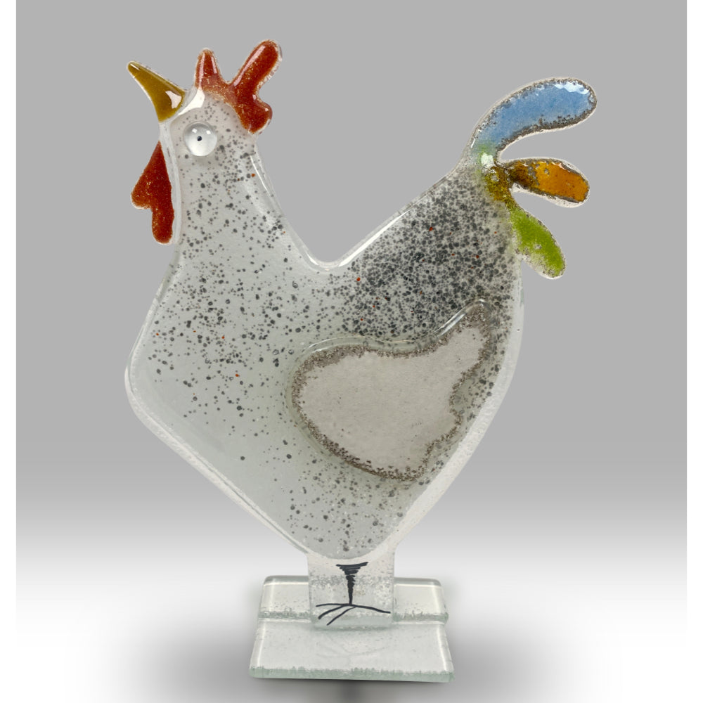Rooster Fused Glass Ornament