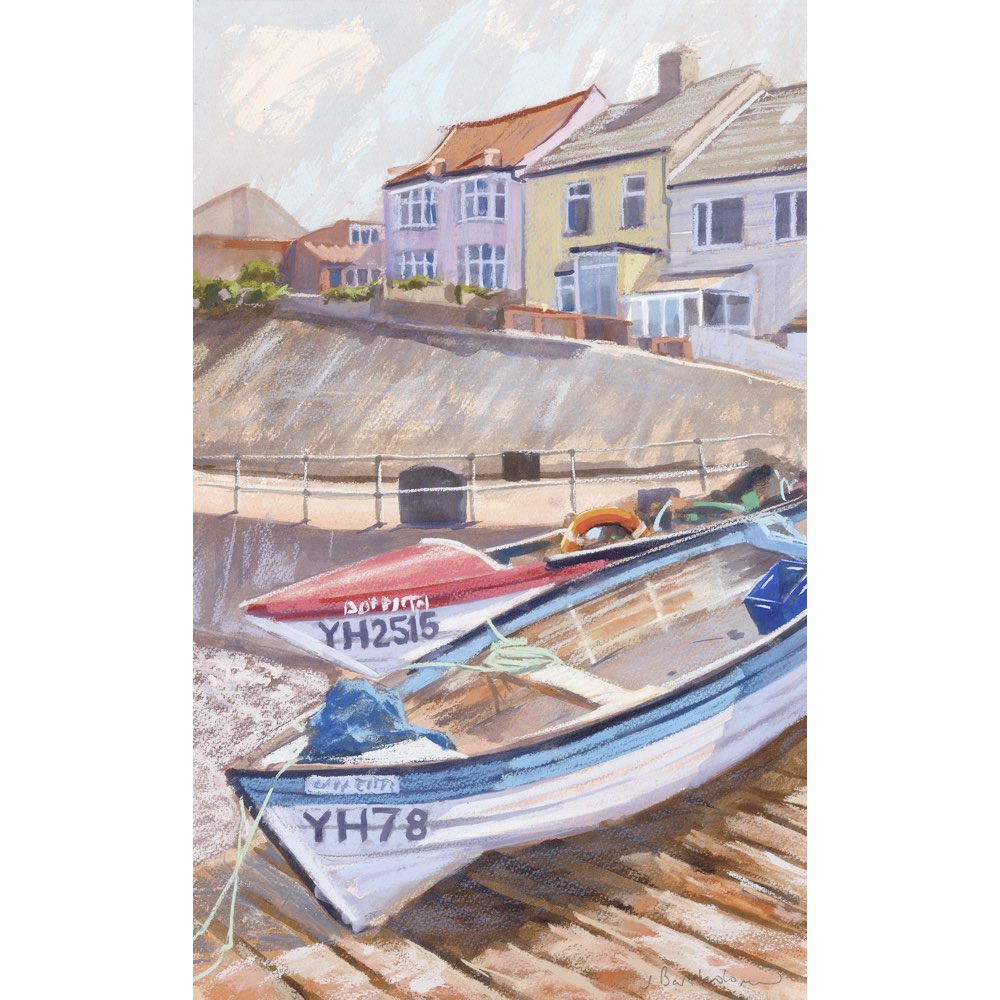 Boats on the Slipway Sheringham | Limited Edition Print by James Bartholomew RSMA | Red Lobster Gallery