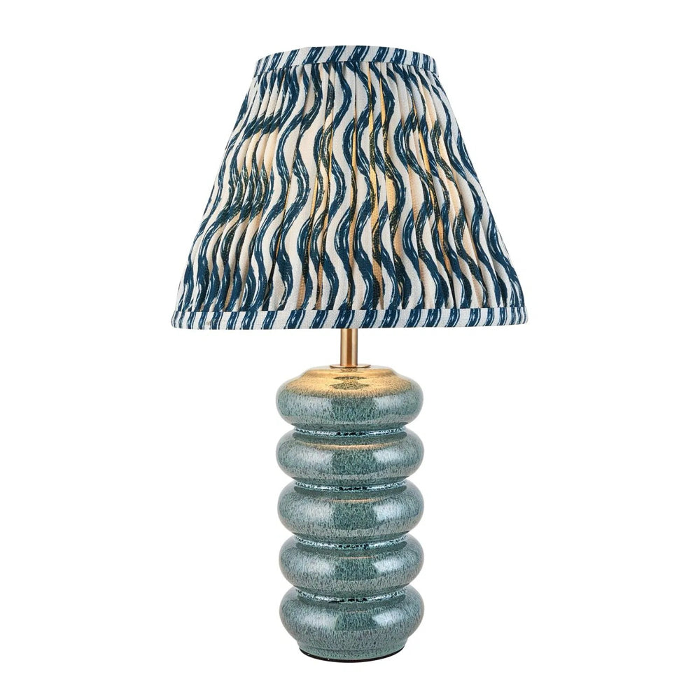 Ocean Spray Ceramic Table Lamp with Marlin Blue Ikat Shade