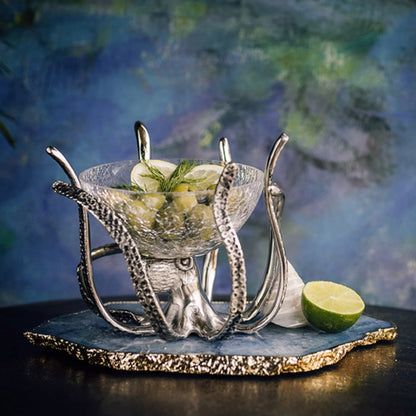 Octopus Stand & Crackle Glass Bowl | Mini
