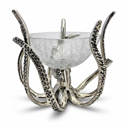 Octopus Stand & Crackle Glass Bowl | Mini