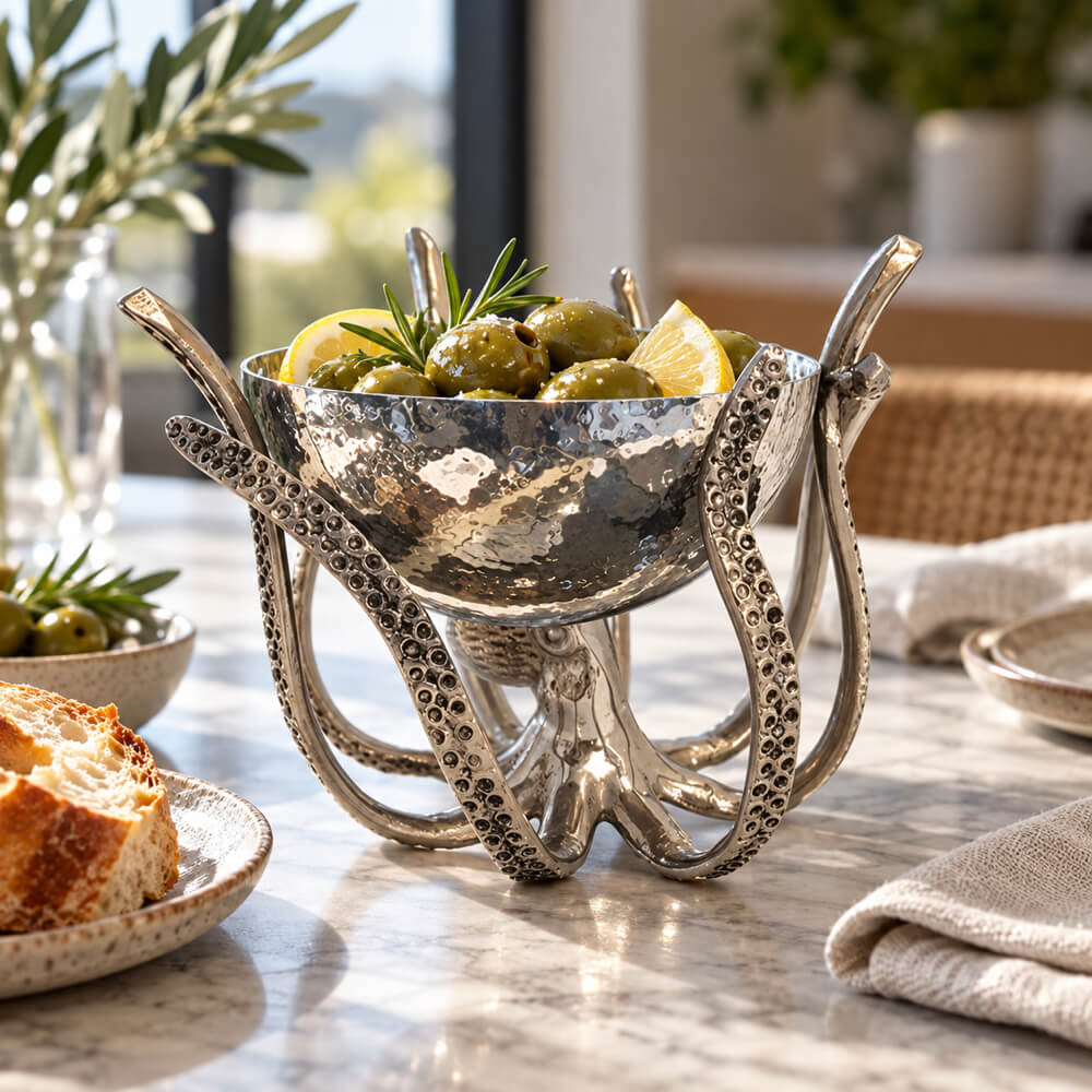 Octopus Stand & Steel Bowl | Mini