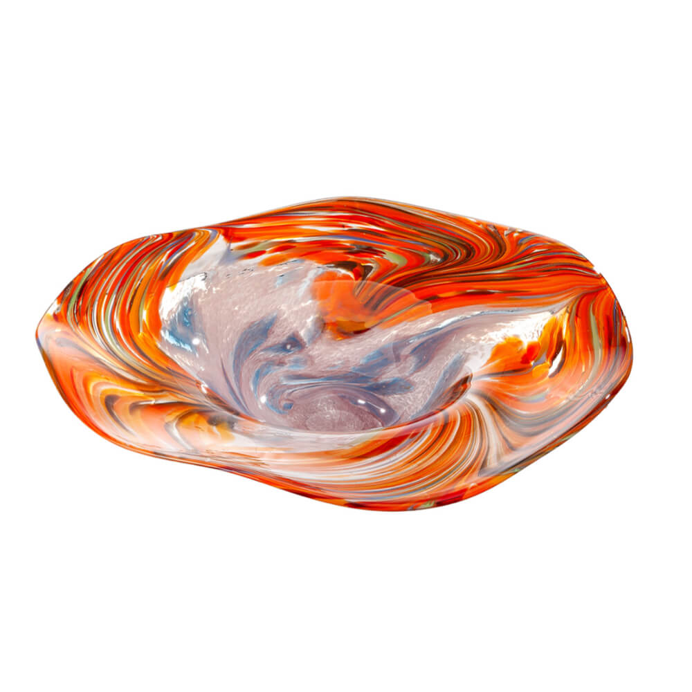 Orange Swirl Glass Bowl