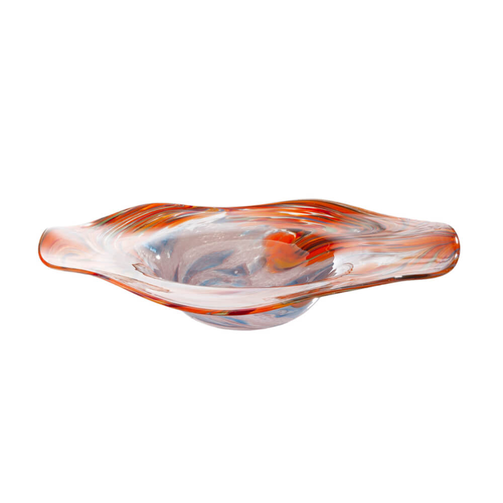 Orange Swirl Glass Bowl