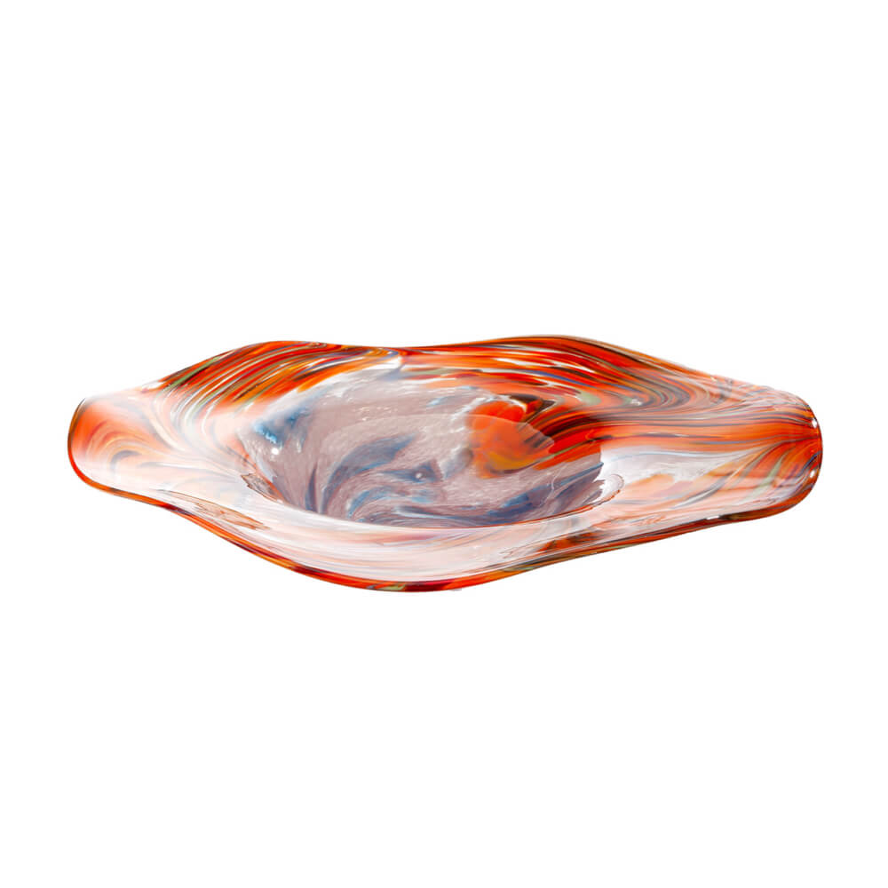 Orange Swirl Glass Bowl
