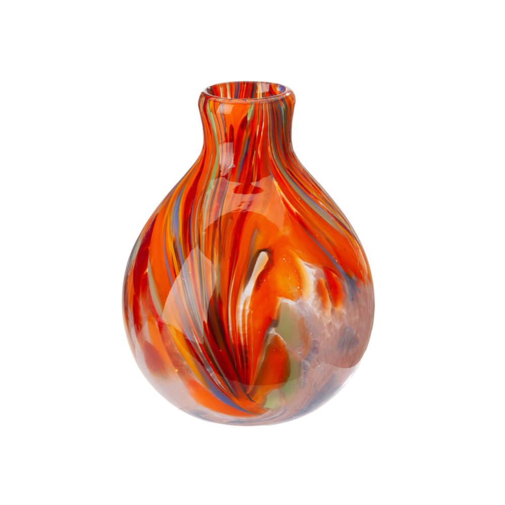 Orange Swirl Glass Vase | Small