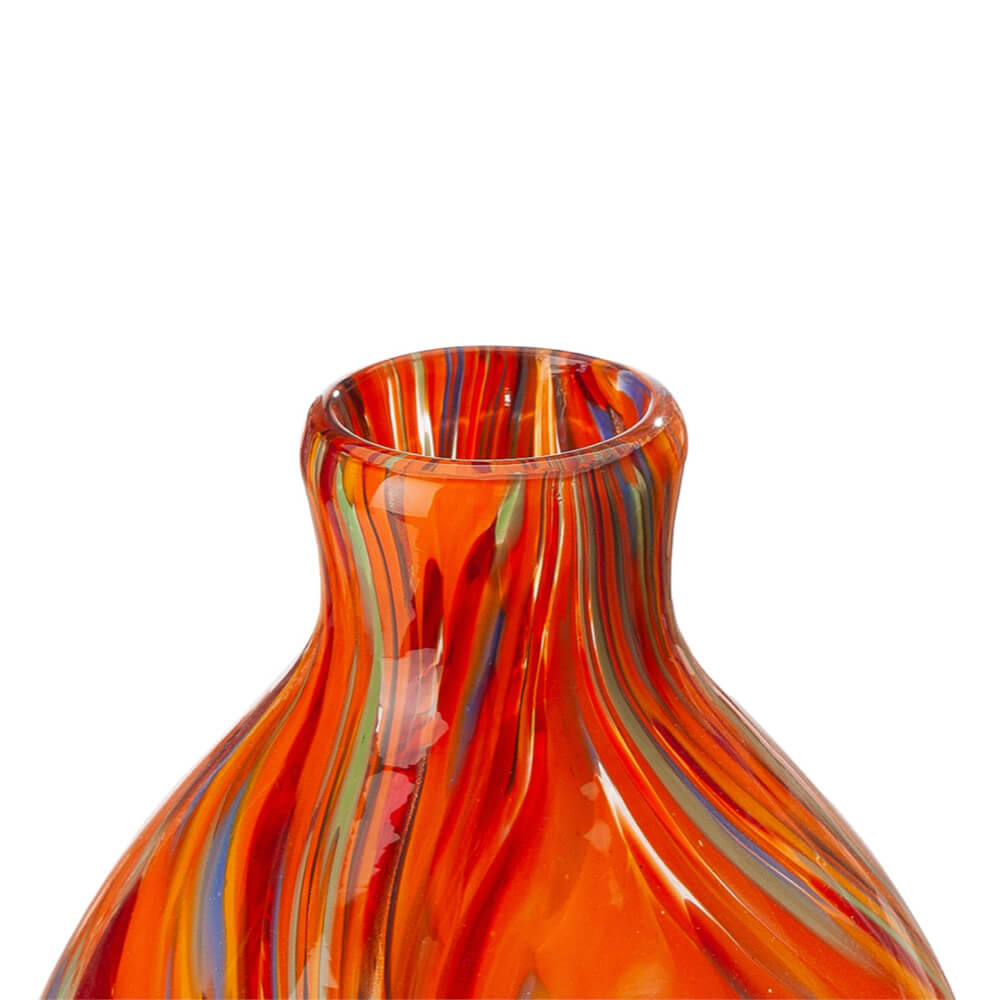 Orange Swirl Glass Vase | Small