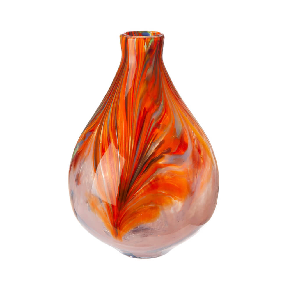 Orange Swirl Glass Vase