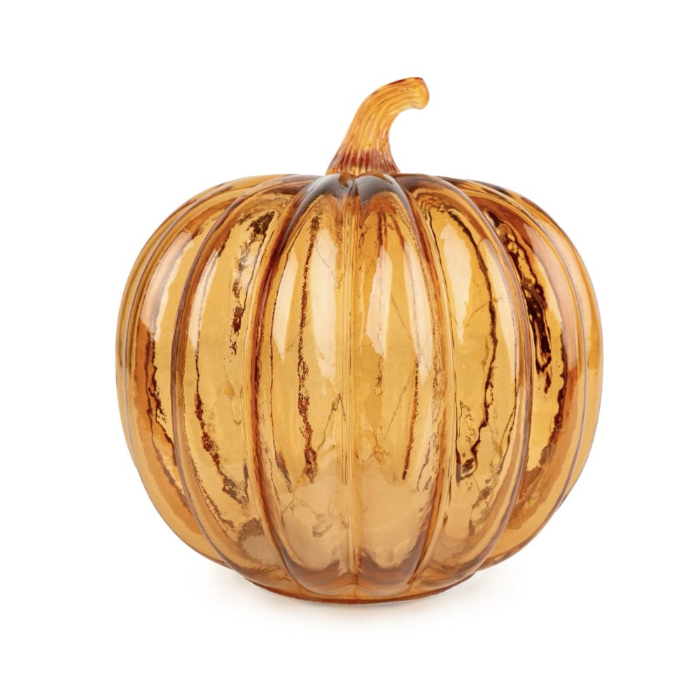 Orange Glass LED Pumpkin