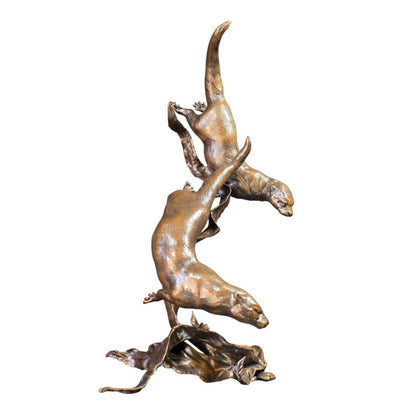 Otters Playing | Large Bronze Sculpture by Dean Kendrick - Limited Edition