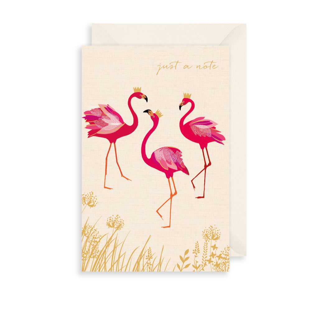Flamingos 'Just a Note' — Set of 10 Luxury Notecards | Red Lobster Gallery 