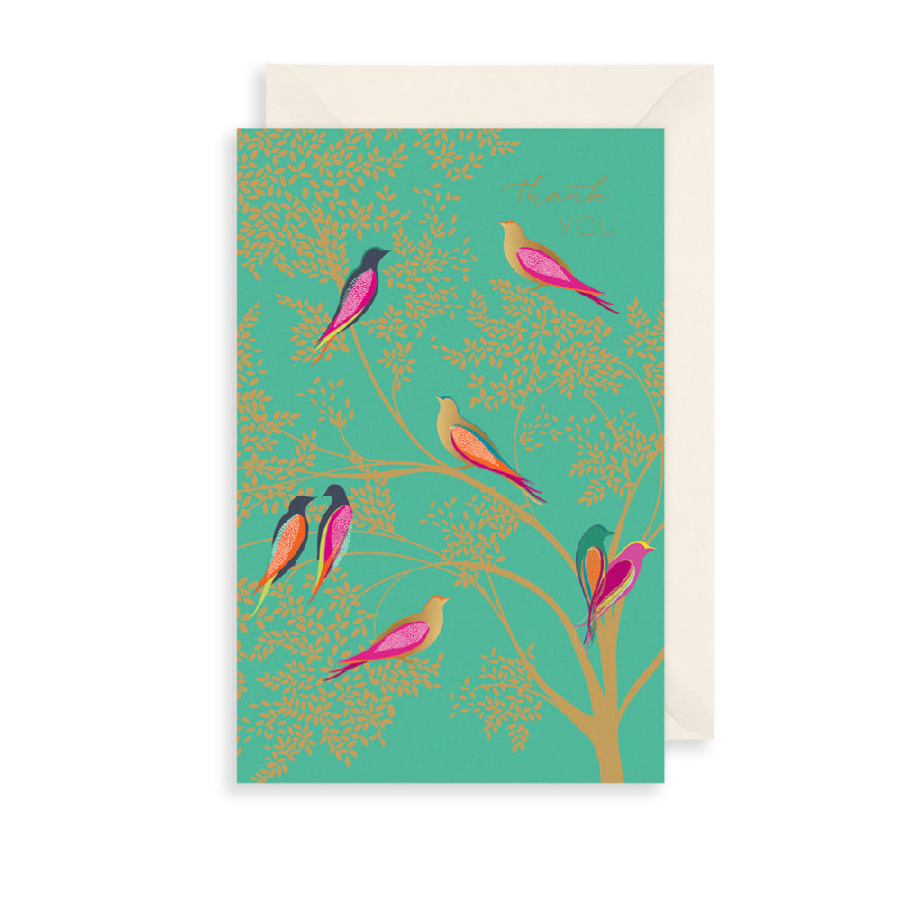 Green Birds 'Thank You'  — Set of 10 Luxury Notecards | Red Lobster Gallery 