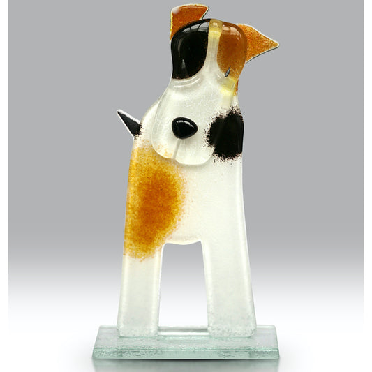 Patch Terrier Glass Dog