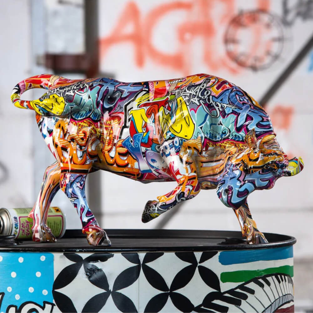 Raging Bull Street Art Sculpture | Red Lobster Gallery 