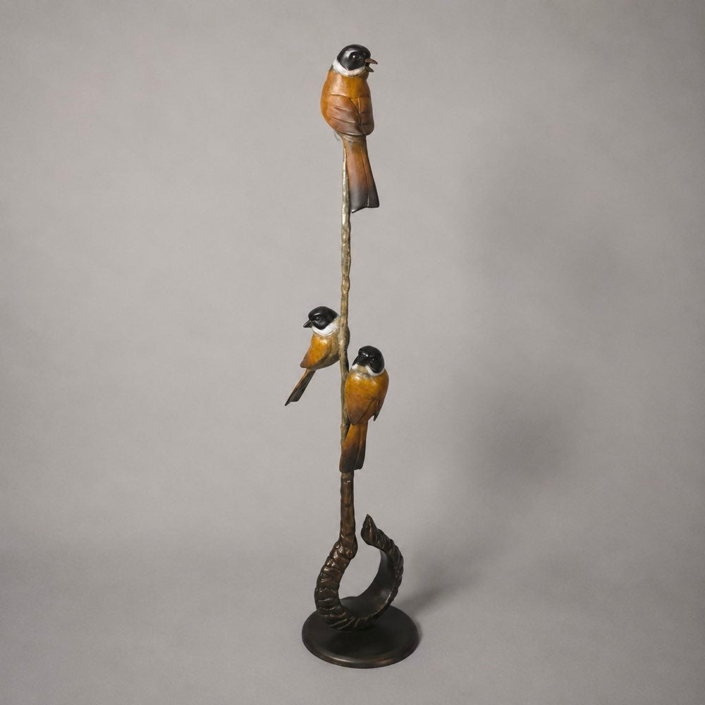 Reed Buntings | Large Bronze Sculpture by David Meredith – Limited Edition