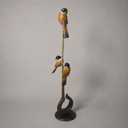 Reed Buntings | Large Bronze Sculpture by David Meredith – Limited Edition