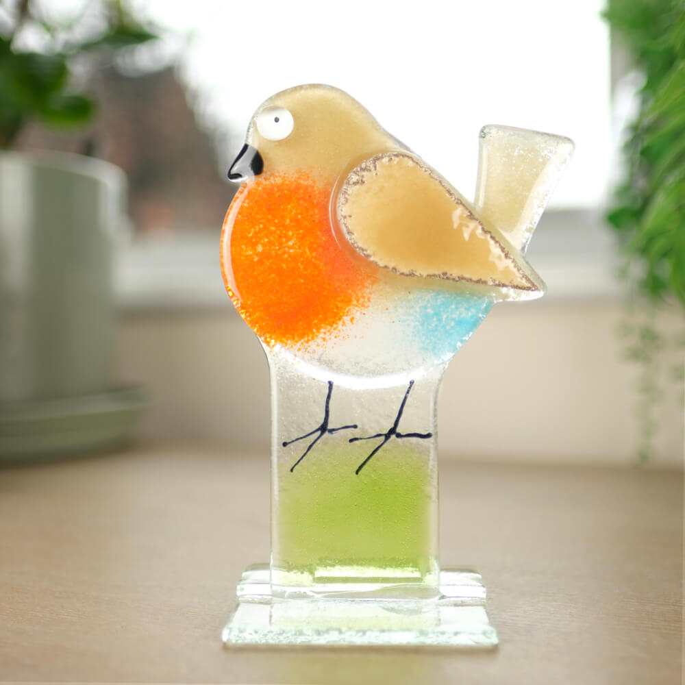 Fused Glass Robin