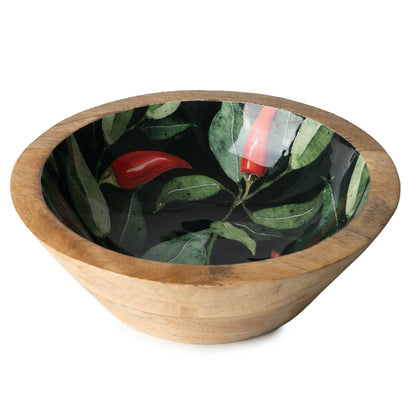 Chilli Mango Wood Bowl 20cm