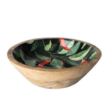 Chilli Mango Wood Bowl 24cm