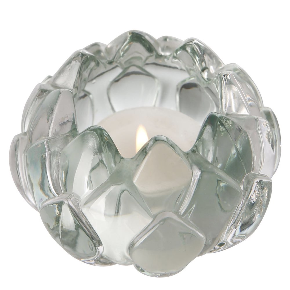 Glass Lotus Tealight Holder