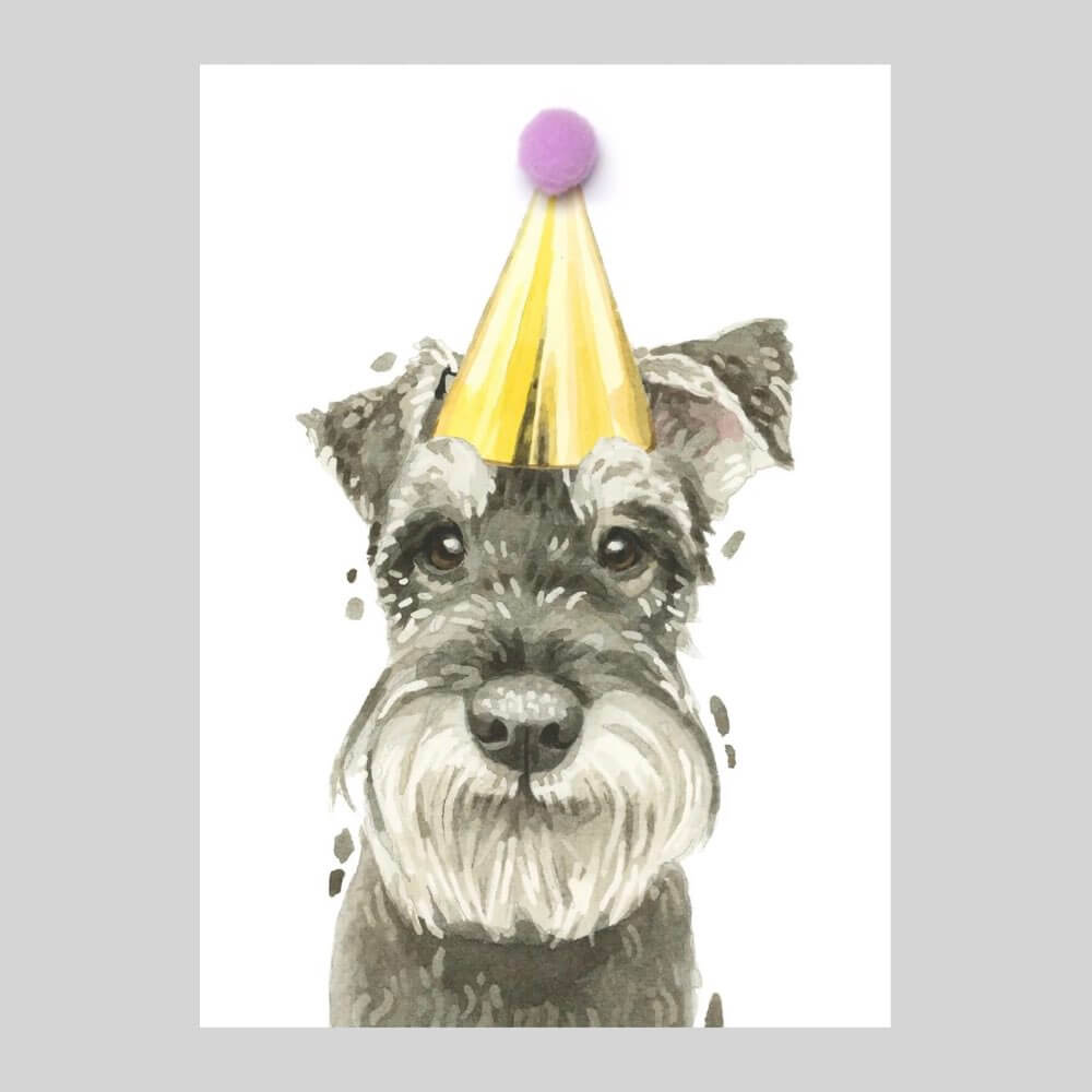 Schnauzer Pompom Card