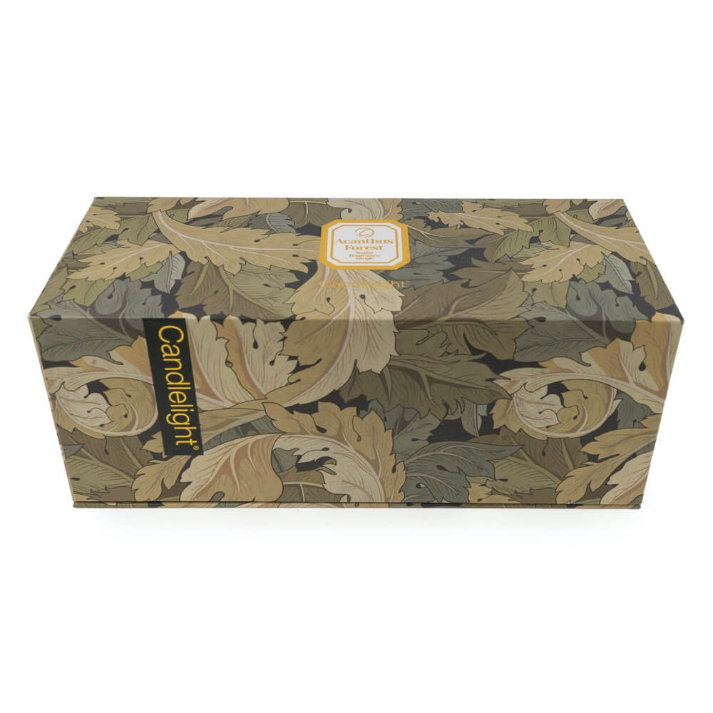 Floral-patterned box with 'Candlelight' branding on a white background