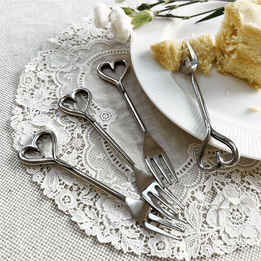 Love Heart Set of 4 Pastry Forks | Red Lobster Gallery