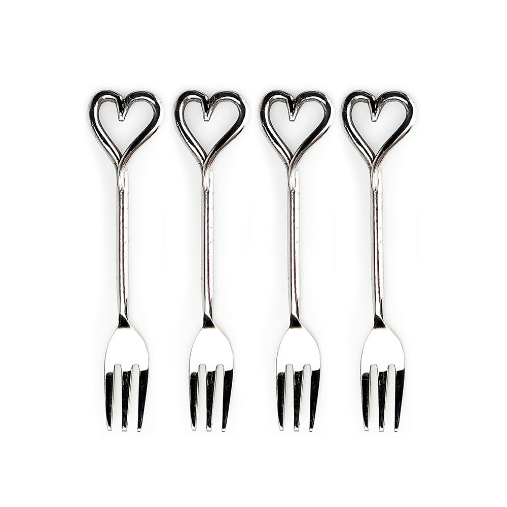 Love Heart Set of 4 Pastry Forks | Red Lobster Gallery