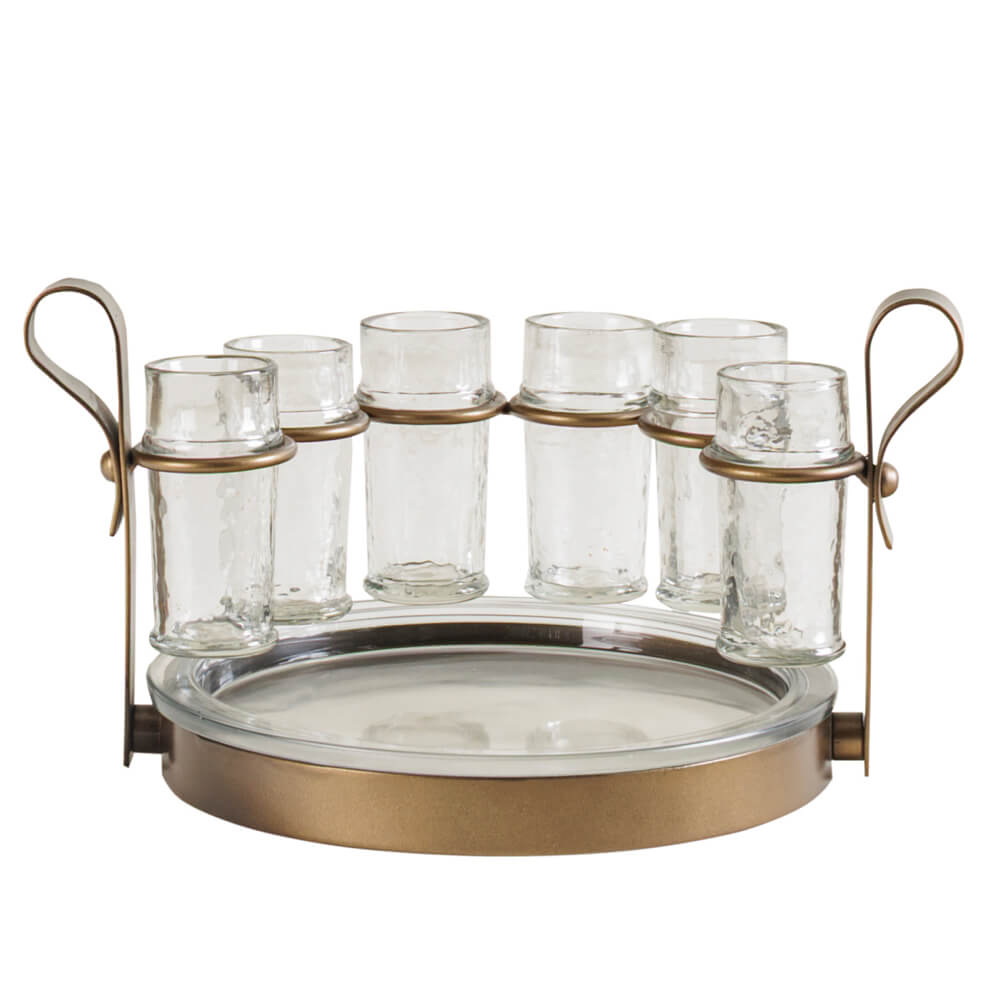 Hammered Glass Tequila Set