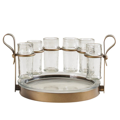 Set of 6 Tequila Shooters with Serving Tray