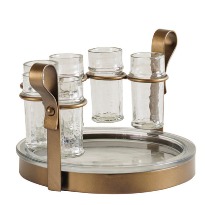 Set of 6 Tequila Shooters with Serving Tray