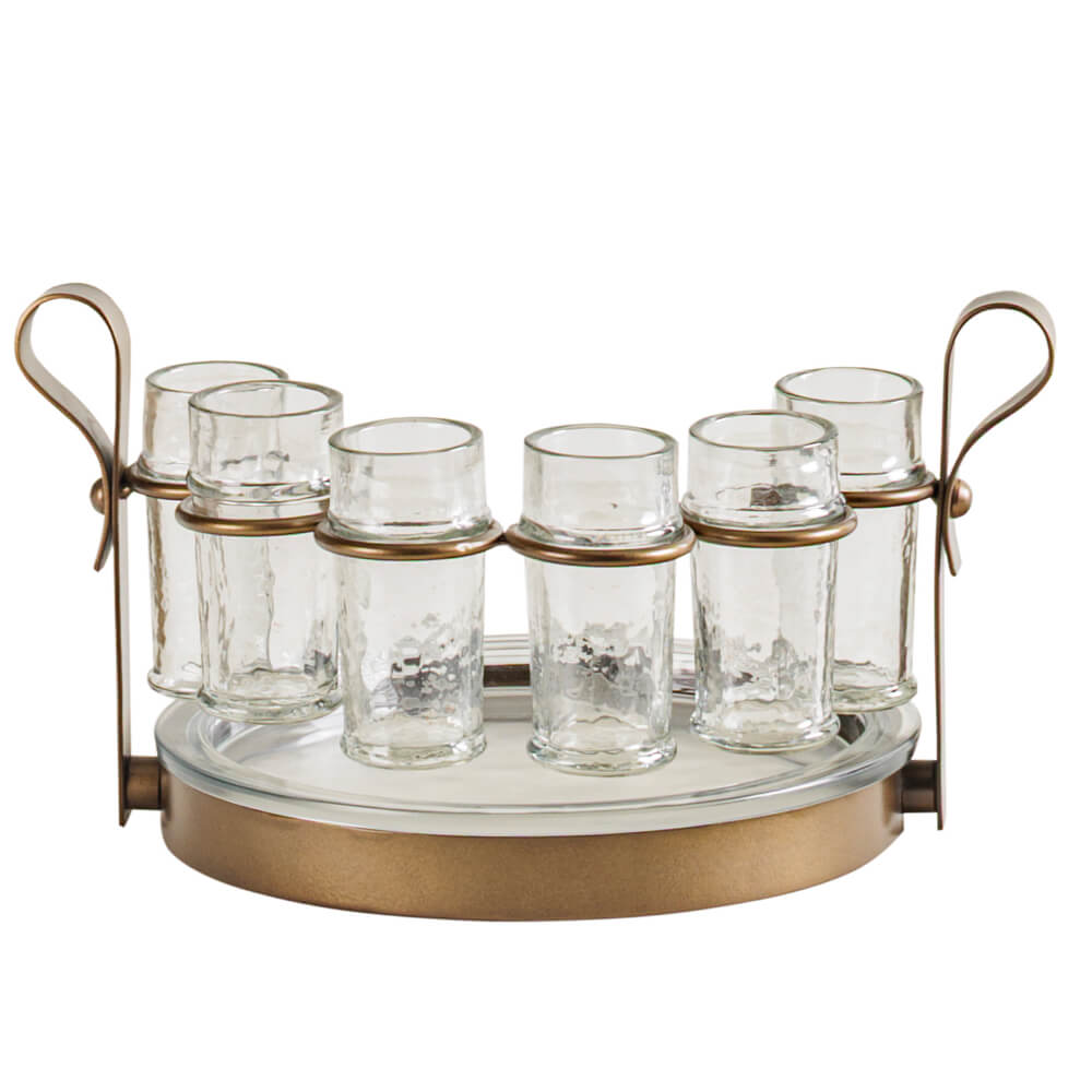 Hammered Glass Tequila Set