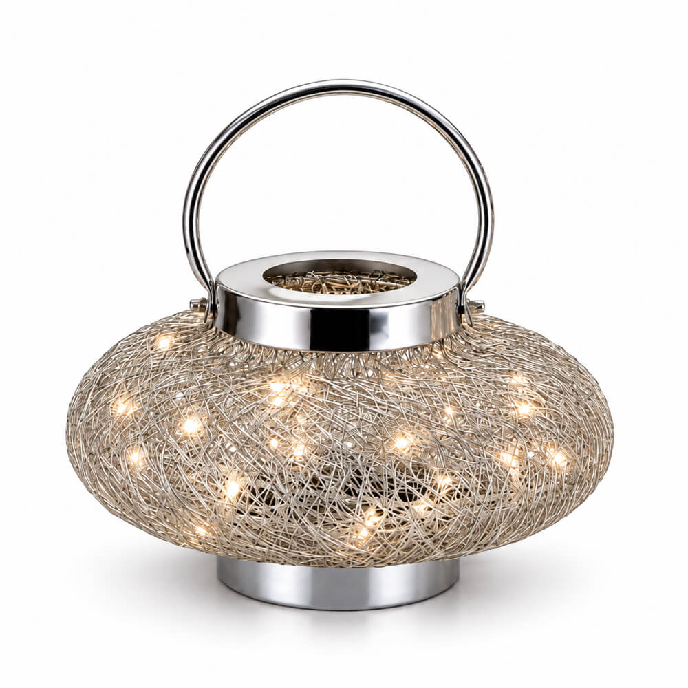 Silver Wire Weave Lamp