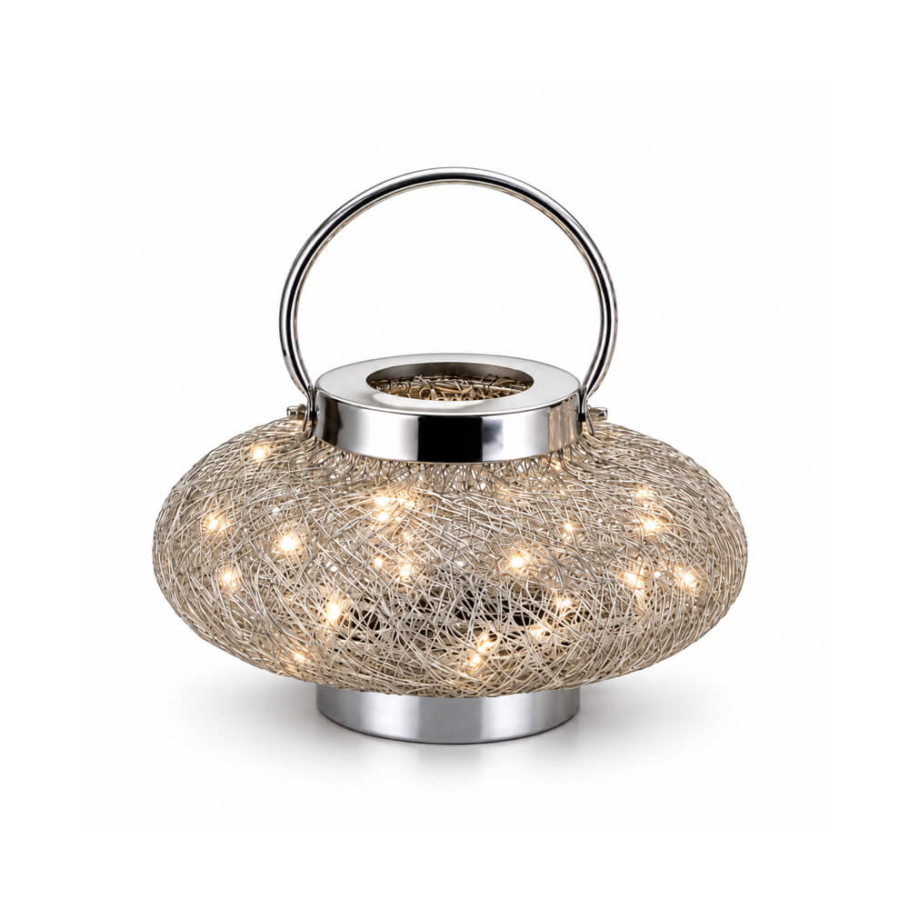 Silver Wire Weave Lamp