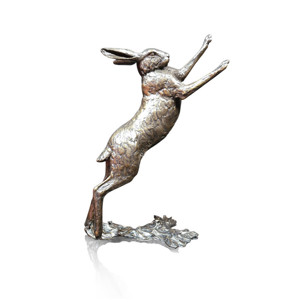 Large Hare Boxing Bronze Sculpture by Michael Simpson - Limited Edition