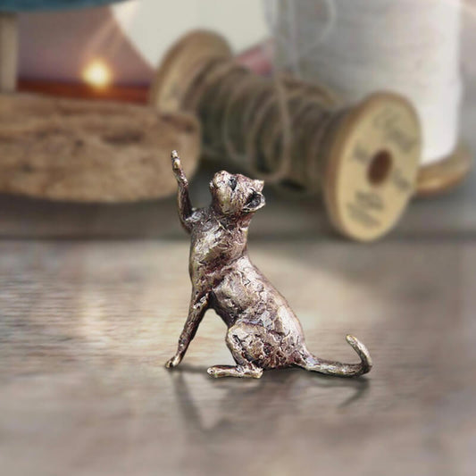 Miniature Bronze Cat Sitting | Red Lobster Gallery