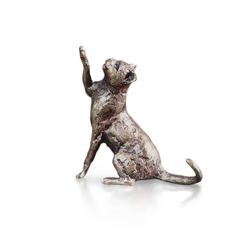 Miniature Bronze Cat Sitting | Red Lobster Gallery